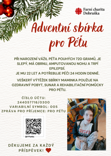 Adventní sbírka pro Péťu 