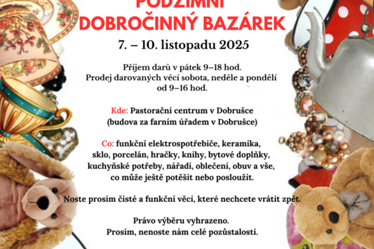 Podzimní dobročinný bazárek 2025