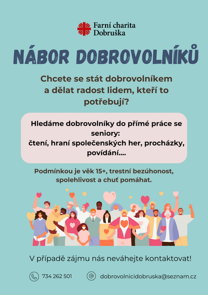 Nábor dobrovolníků letáček
